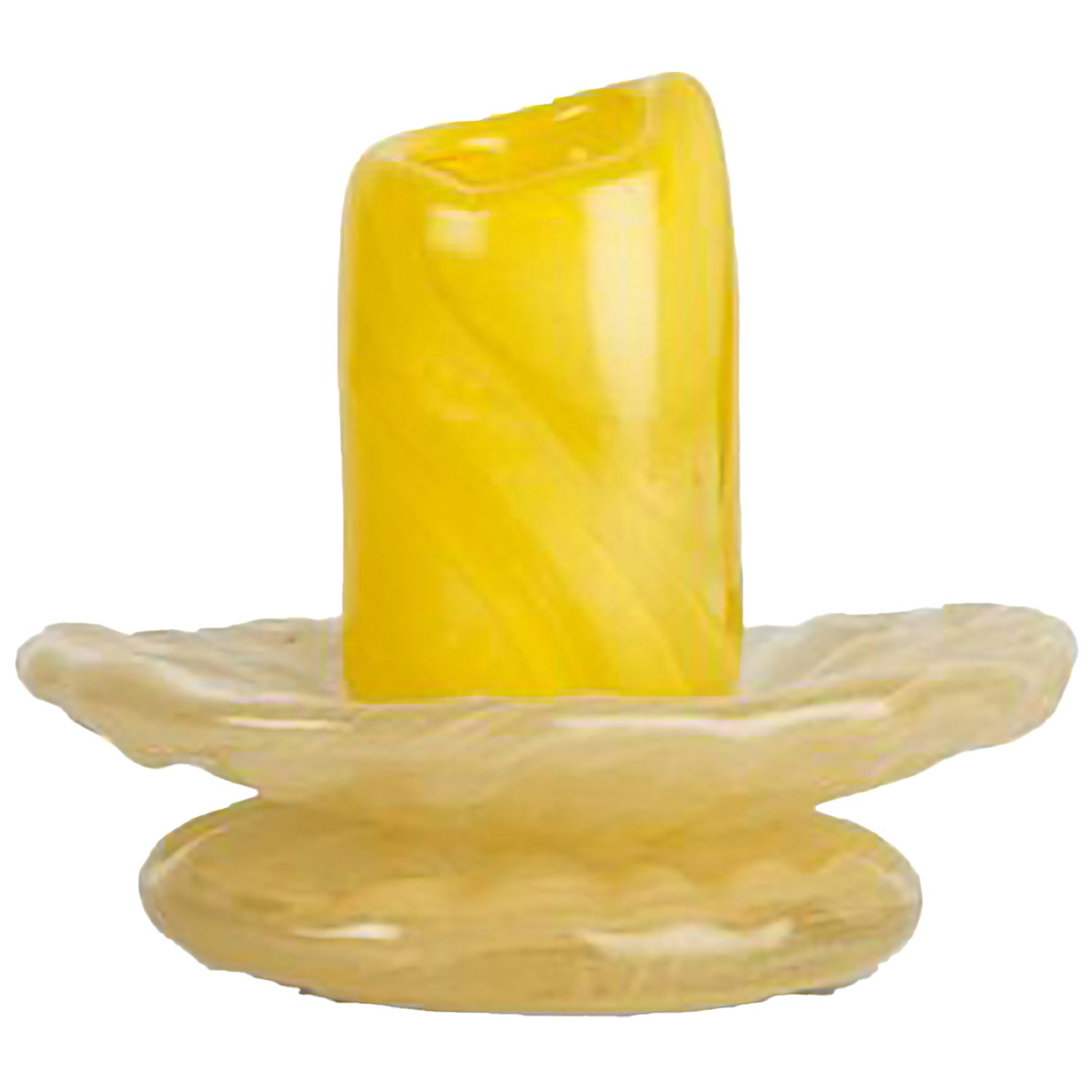 Byon Lara Lysestake 9 Cm  / Lys Beige -  Tilbeh&oslash;r Lysestaker & Lyslykter Munnbl&aring;st Glass Gul - 5280607810