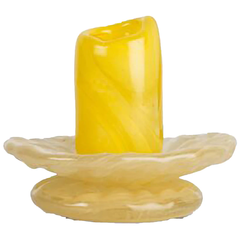 Lara Lysestake 9 cm, Gul / Lys Beige