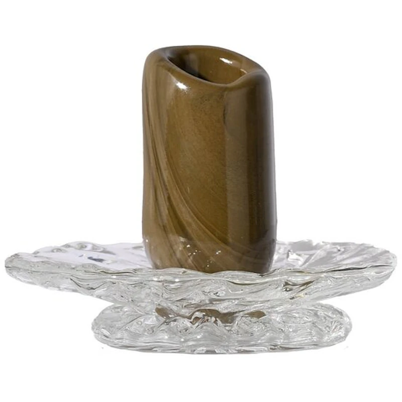 Lara Candlestick Lysestake 9 cm, Grønn / Klar