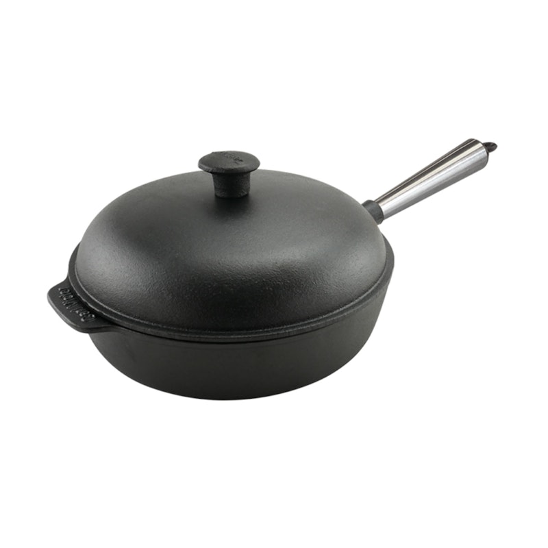 Sautépanne med Lokk 25 cm, Stålhåndtak