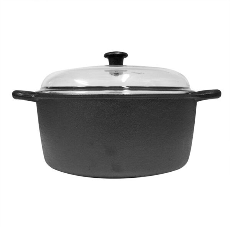 Støpejernsgryte med Glasslokk, 7 L
