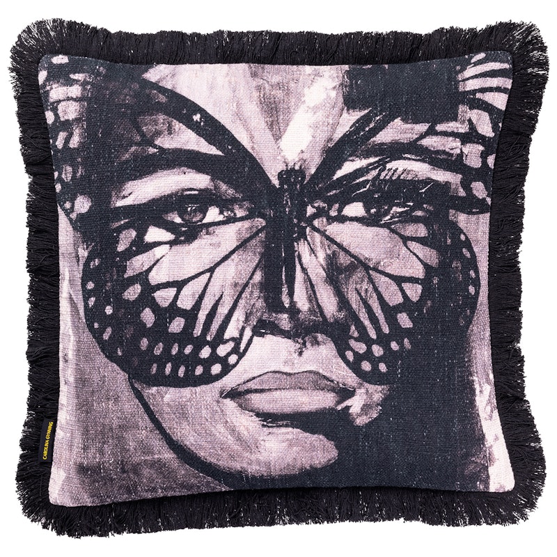 Golden Butterfly B&W Putetrekk 50x50 cm, Sort/Hvit