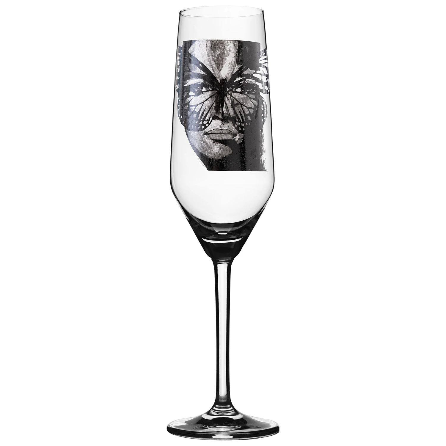 Carolina Gynning Golden Butterfly B&W Champagneglass -  Champagneglass Krystall Sort - 226636