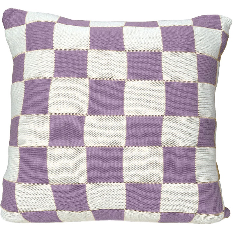 Knitted Check Putetrekk 50x50 cm, Lilac