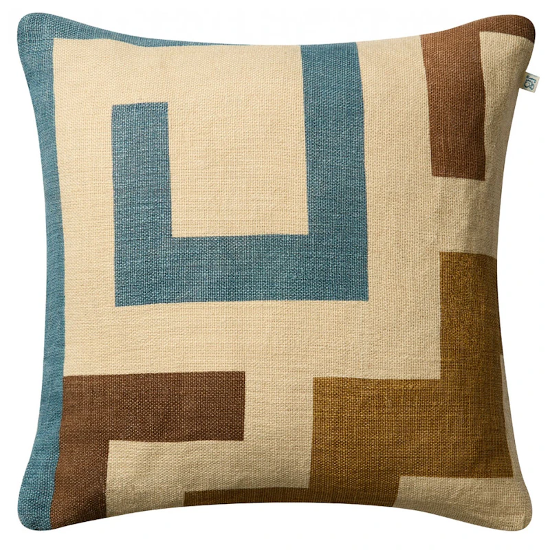 Aman Putetrekk 50x50 cm, Heaven Blue / Taupe / Khaki