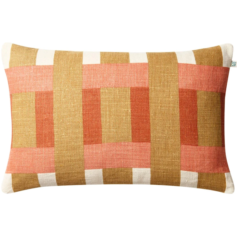 Benaras Putetrekk 50x50 cm, Apricot Orange / Khaki