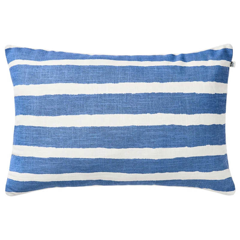 Block Stripe Utepute 40x60 cm, Off-white / Riviera Blue