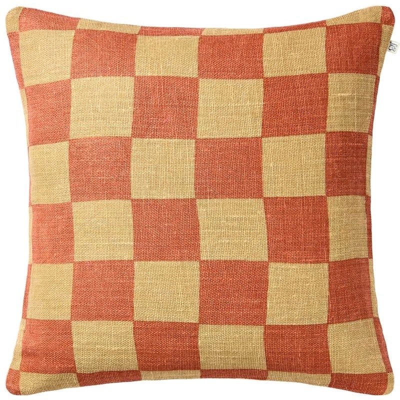 Buffalo Check Putetrekk 50x50 cm, Apricot Orange / Khaki