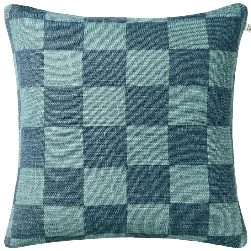 Buffalo Check Putetrekk 50x50 cm, Sky Blue / Palace Blue