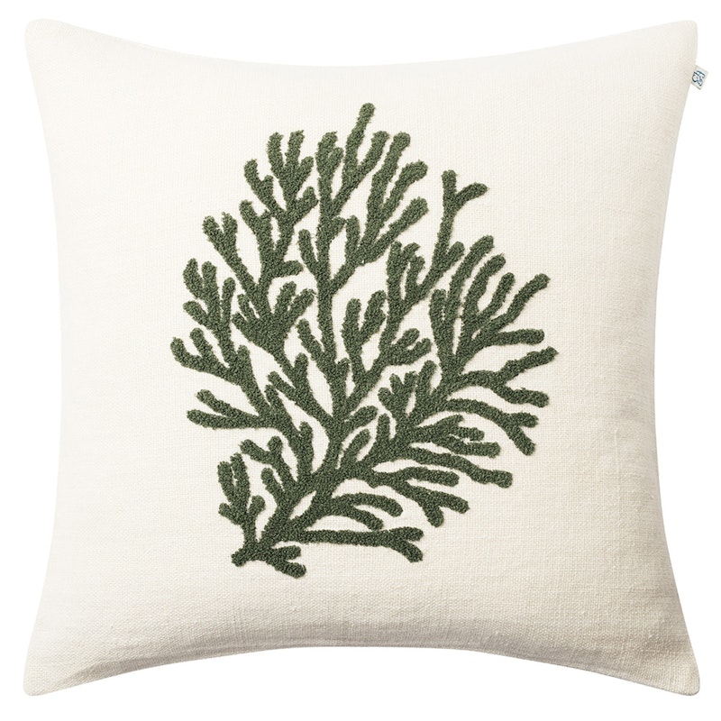 Coral Putetrekk 50x50 cm, Off-white/Cactus Green