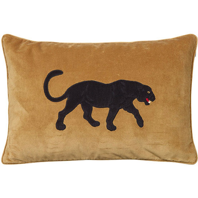 Embroidered Black Panther Putetrekk 40x60 cm, Masala Yellow