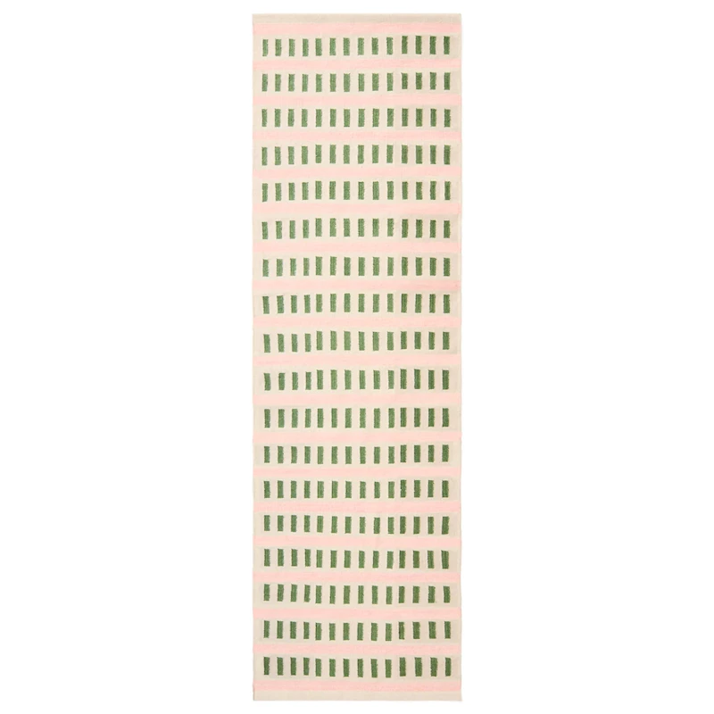 Ladakh Ullteppe 80x250 cm, Off-white / Cactus Green