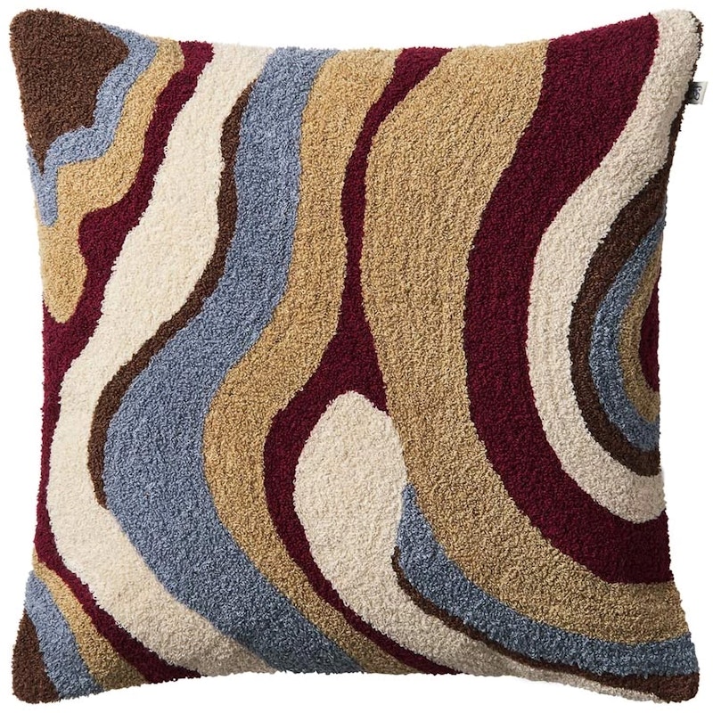 Sagar Putetrekk Bouclé 50x50 cm, Dusty Blue / Ruby