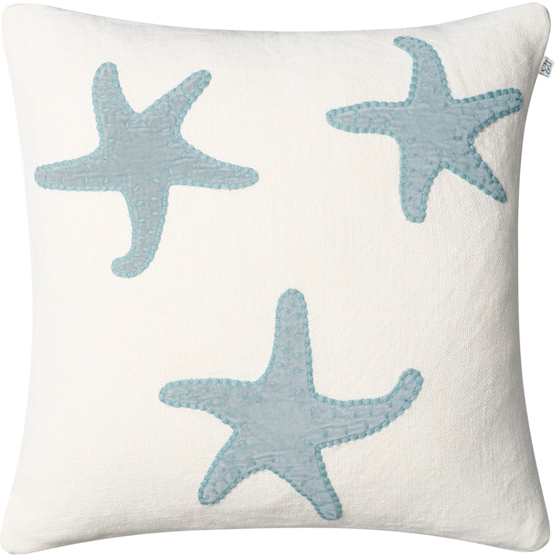 Star Fish Putetrekk 50x50 cm, Off-white / Aqua