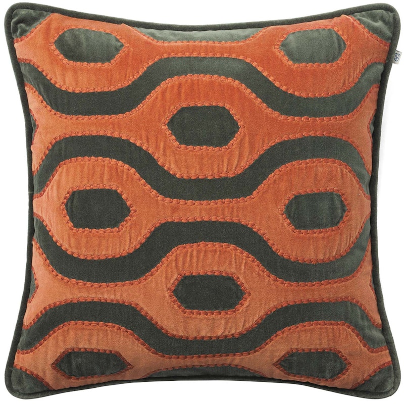 Varanasi Putetrekk Forest Green/Terracotta, 50x50 cm