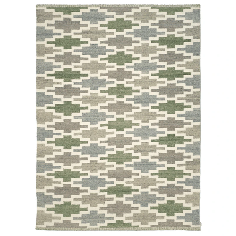 Korsnäs Ullteppe 200x300 cm, Blå / Grønn