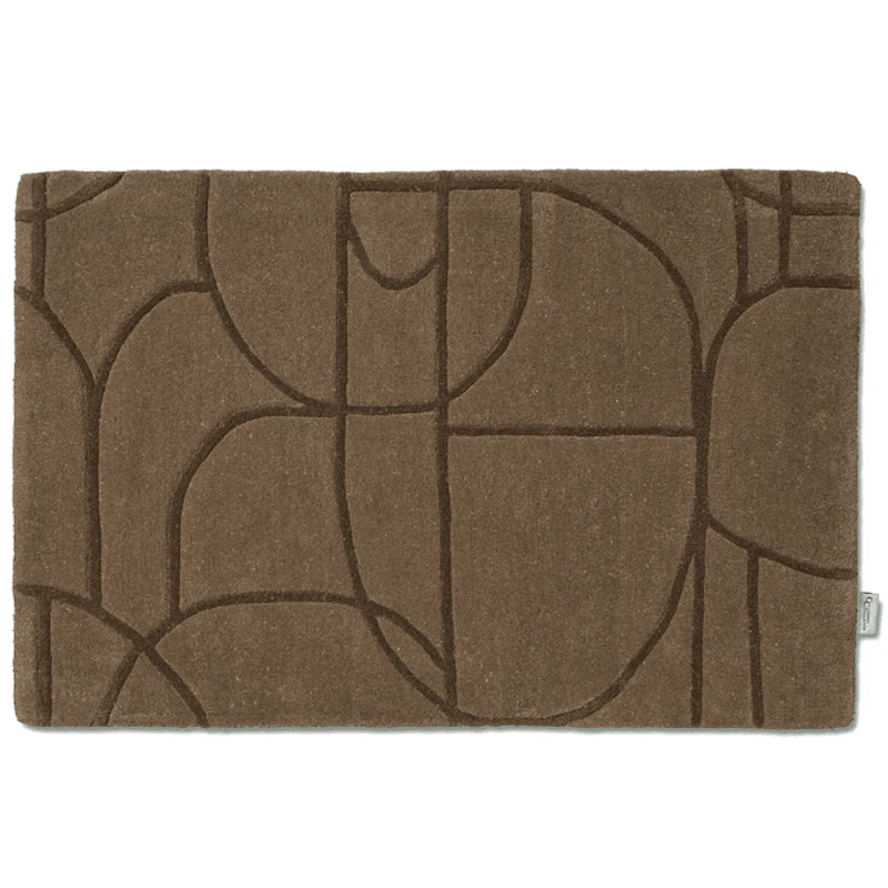 Modern Abstract Dørmatte 60x90 cm, Brun