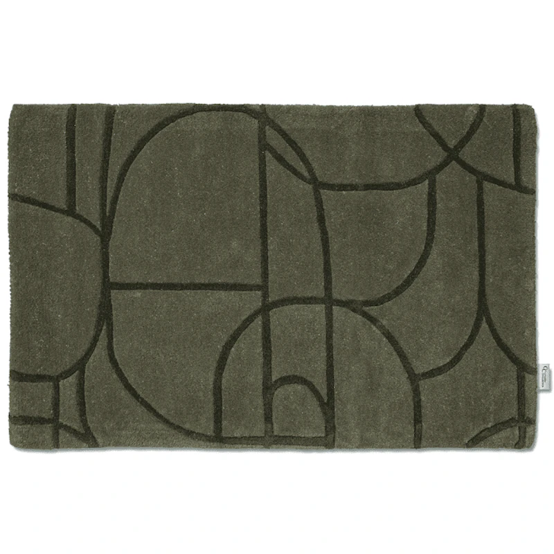 Modern Abstract Dørmatte 60x90 cm, Grønn