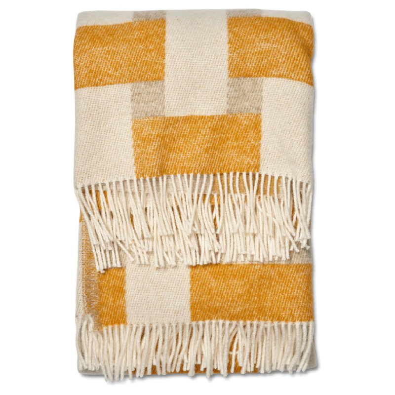 Weave Ullteppe 130x180 cm, Hvit / Beige / Gul