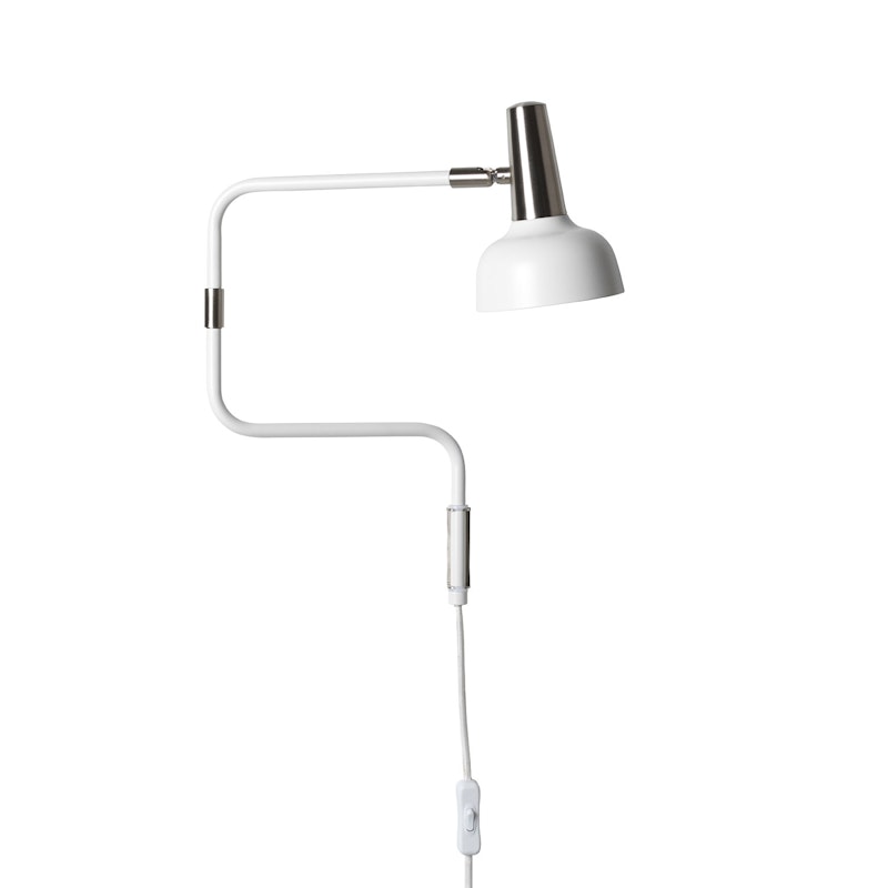 Ray Vegglampe LED, Hvit/ Nikkel