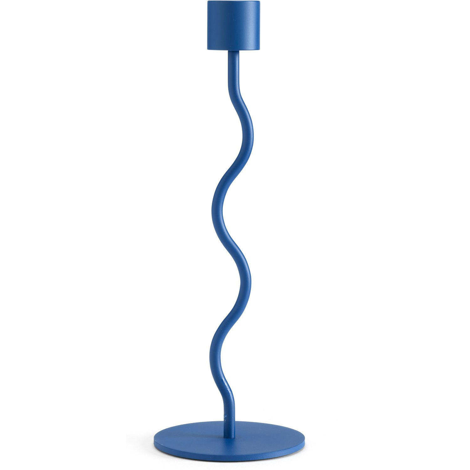 Cooee Design Curved Lysestake 23 Cm  -  Lysestaker Rustfritt St&aring;l Royal Blue - HI-029-07-RB