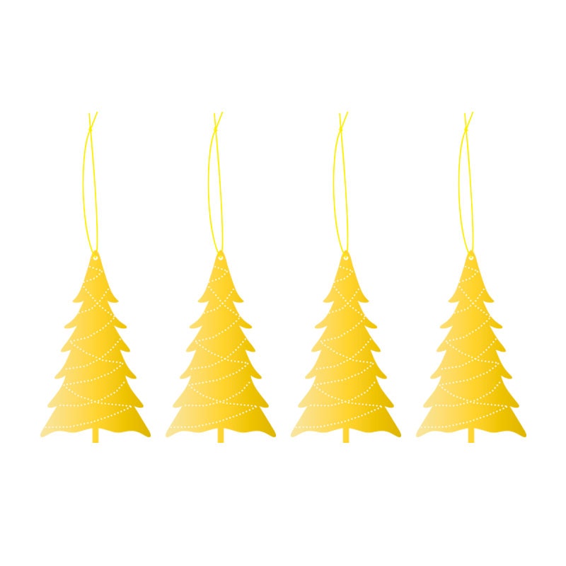 Julepynt Messingbelagt Rustfritt Stål 4-pk, Tree