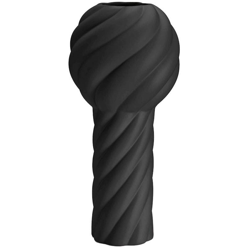 Twist Pillar Vase 34 cm, Sort