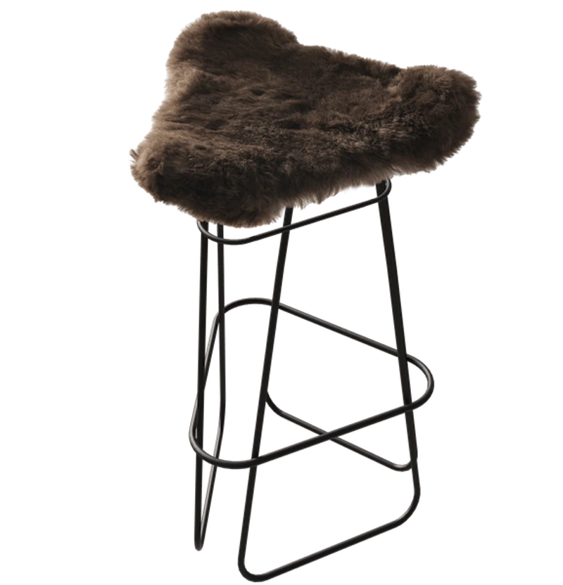Iceland Barstol 82 cm, Sort / Shorn Brown