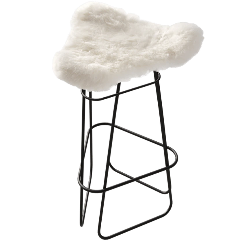 Iceland Barstol 82 cm, Sort / Shorn White