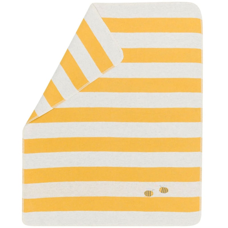 Juwel Babyteppe 70x90 cm Stripes/Bees, Gul / Hvit