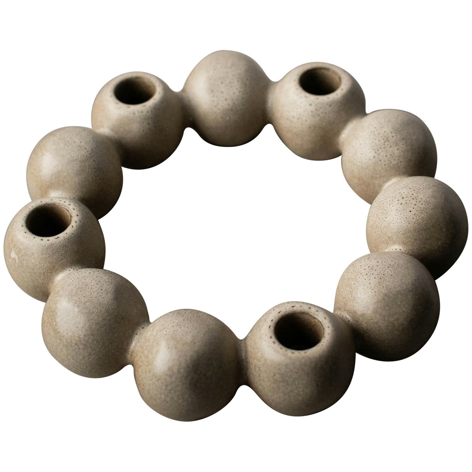 Dbkd Bright Candle Round  Lysestake &Oslash;27 Cm  -  Lysestaker Keramikk Beige - 20221003BE