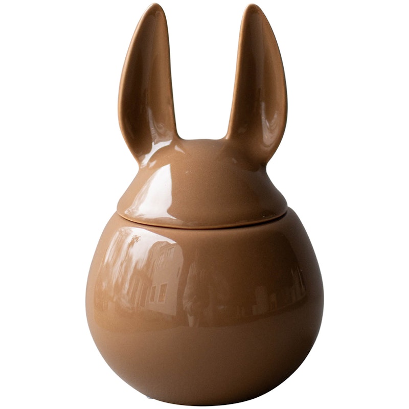 Eating Rabbit Krukke Med Lokk 14 cm, Shiny Nougat