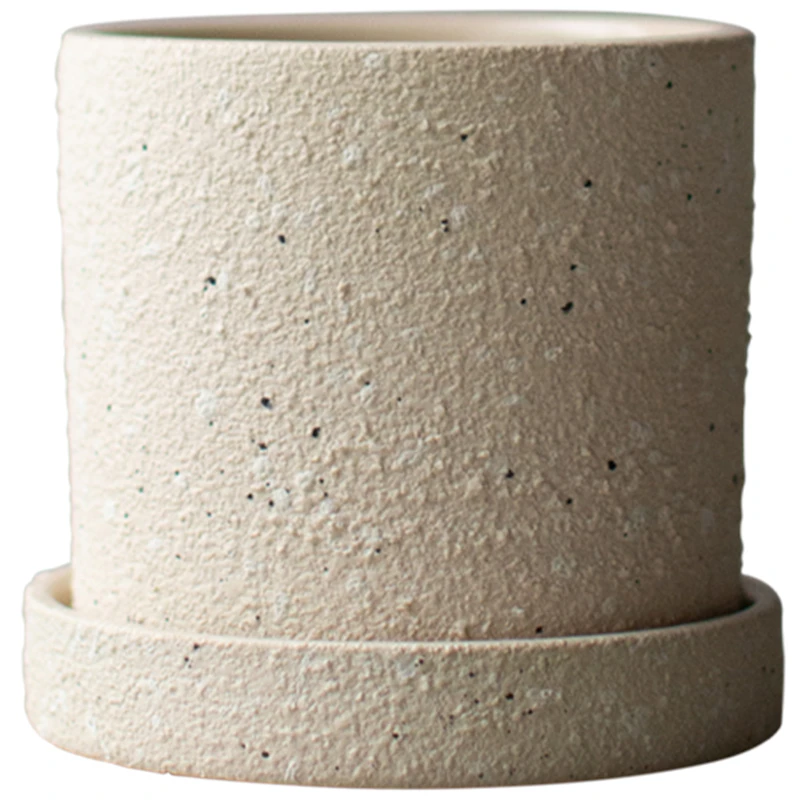 Grow structure Krukke Med Tallerken 10 cm, Creme