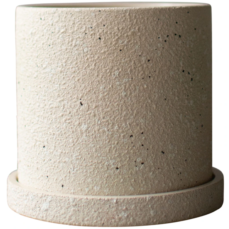 Grow structure Krukke Med Tallerken 13 cm, Creme