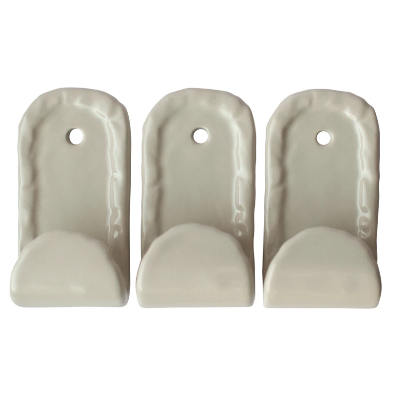 Hook Veggkrok 3-pk, Shiny Creme