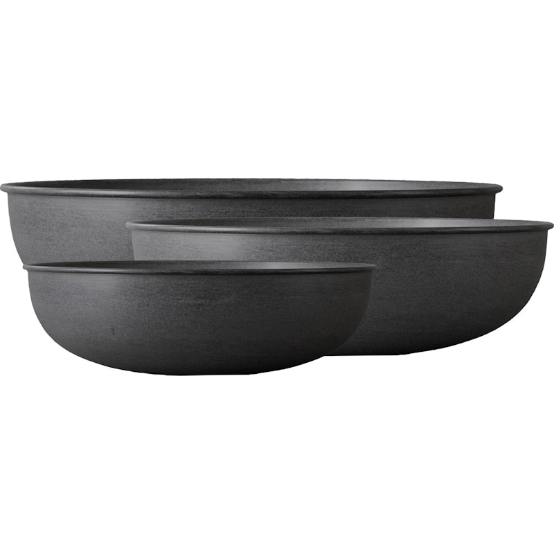 Out 3-Set Outdoor Flower Pot S / M / L, Black