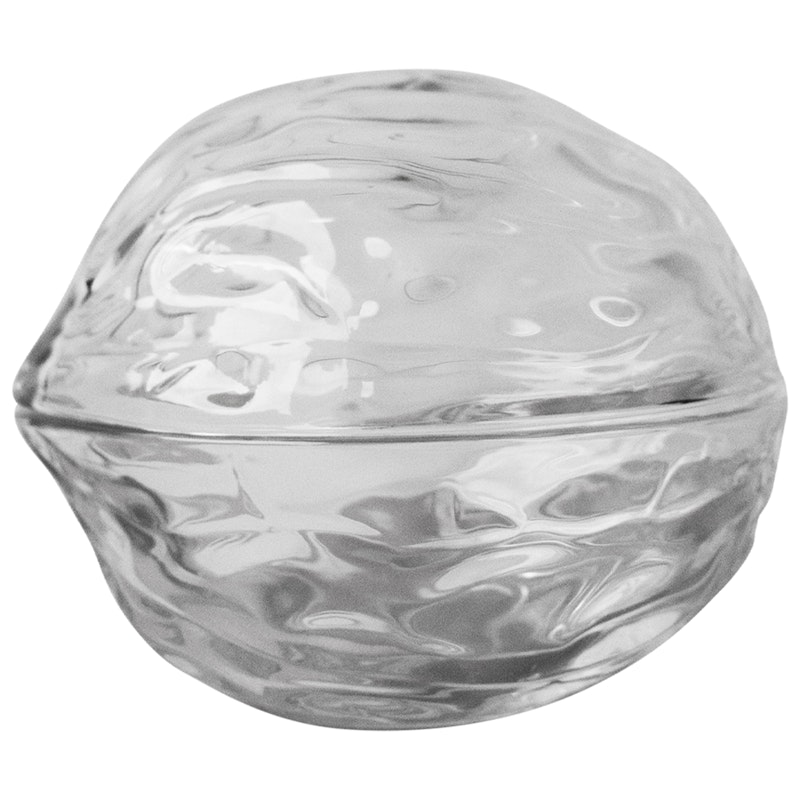 Walnut Krukke Med Lokk, Klart Glass