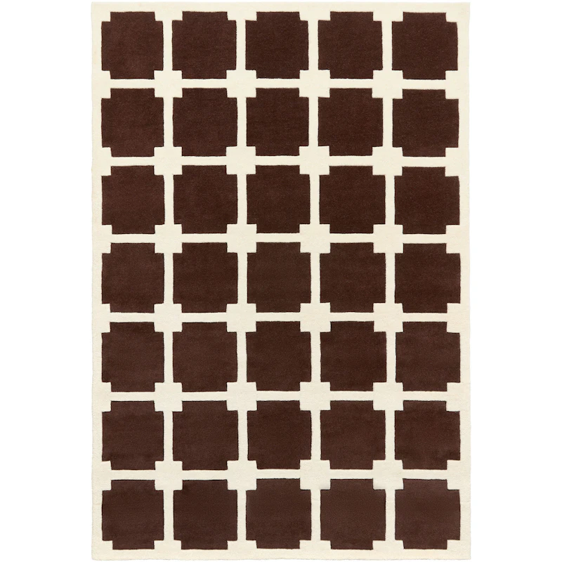 Block Wool Rug 300x400 cm, Brown