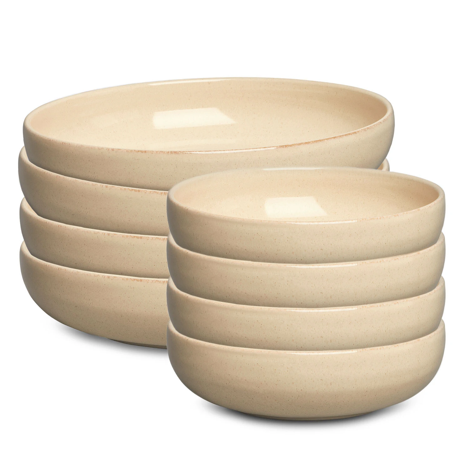 Decotique Bon Startsett Sk&aring;ler 8-pk  -  Serviser & Startsett Stengods Beige - 390009+390010