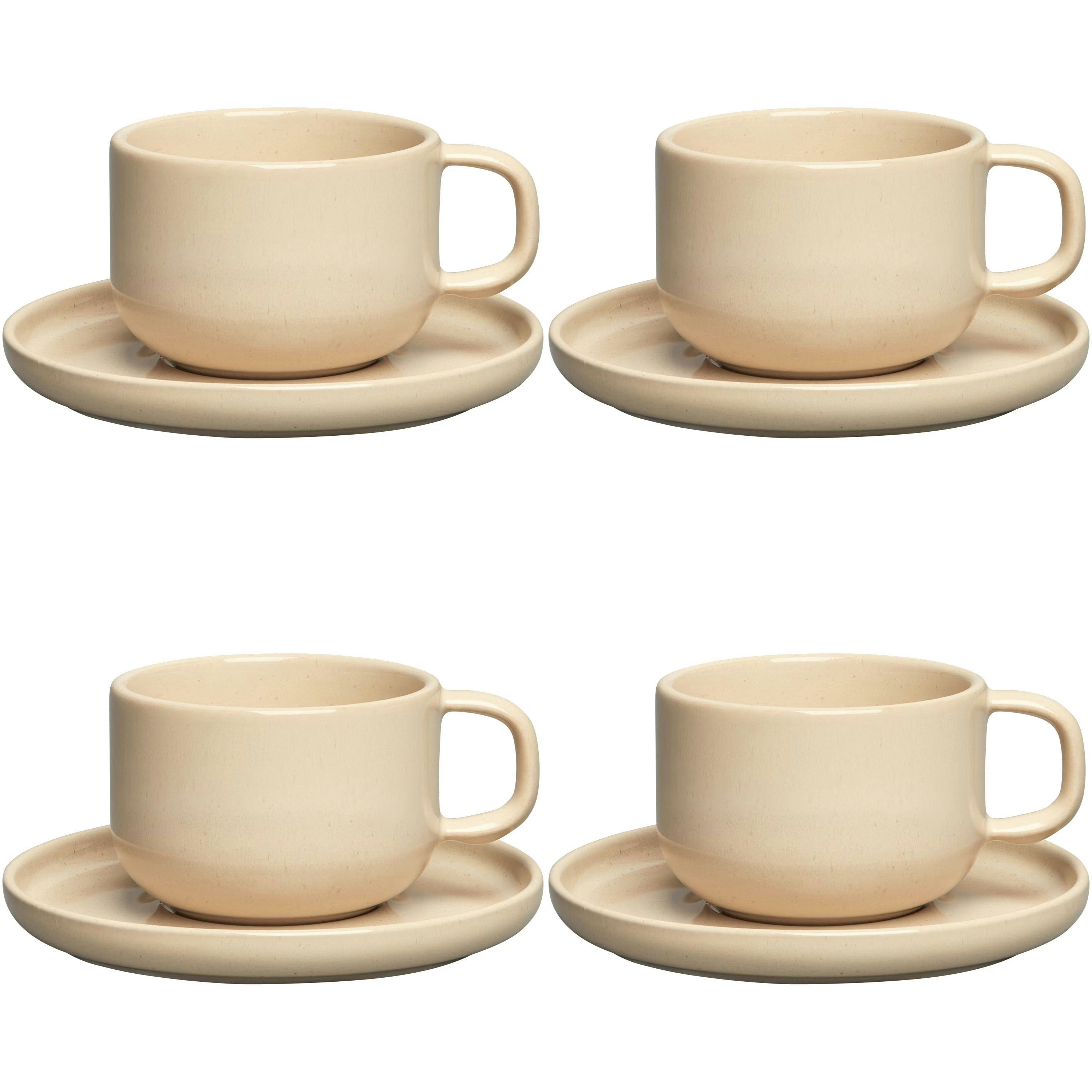 Decotique Bon Tekopp 4-pk  -  Tekopper Stengods Beige - 390029+390029+390029+390029