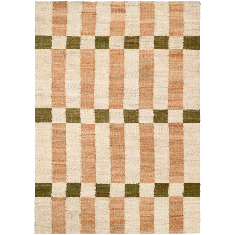 Checks Teppe Naturlig / Grønn, 180x270 cm