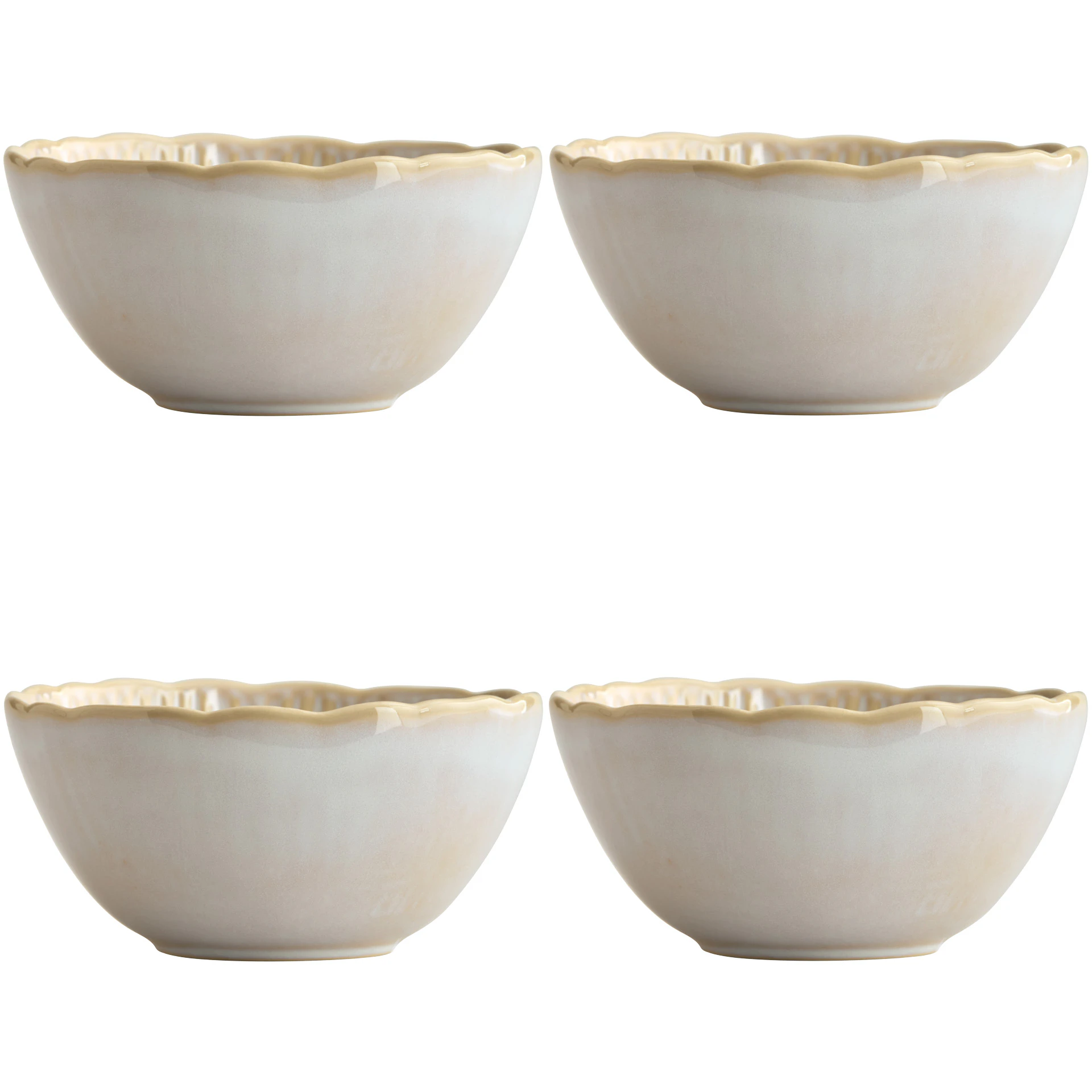 Decotique Daisy Sk&aring;l 16 Cm 4-pk  -  Frokostsk&aring;ler Stengods Cream - 401411+401411+401411+401411