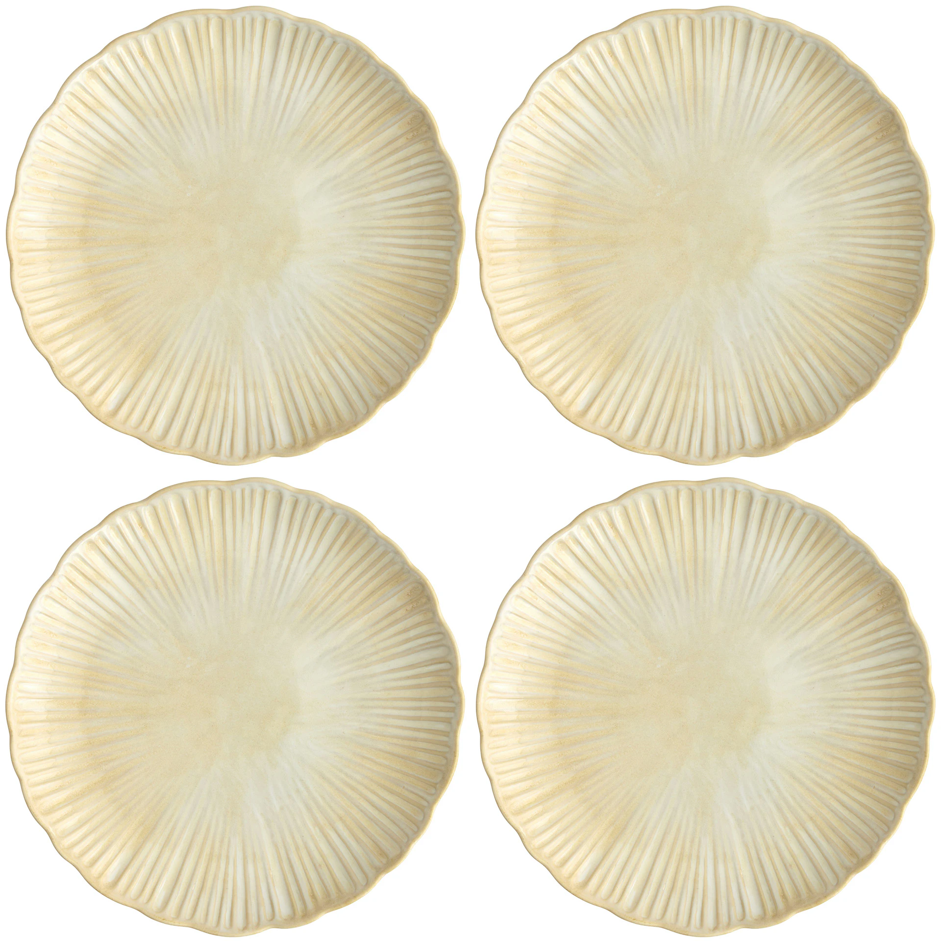 Decotique Daisy Tallerken 4-pk  22 Cm -  Tallerkener Stengods Cream - 401410+401410+401410+401410