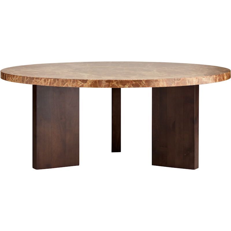 Eden Salongbord 90 cm, Mørk Eik / Brun Sten