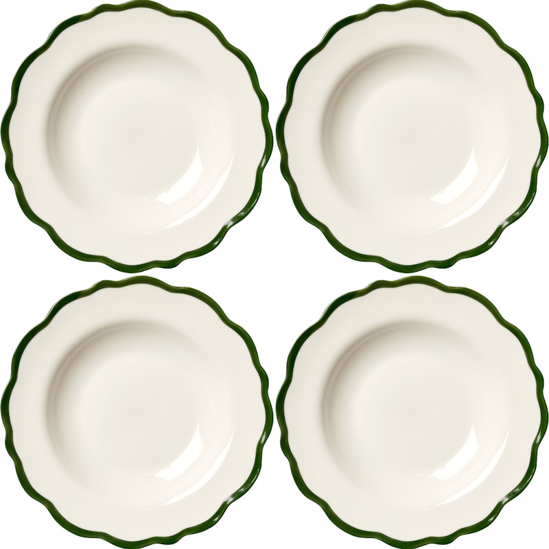 Fleur Skål 23 cm 4-pk, Mørkegrønn