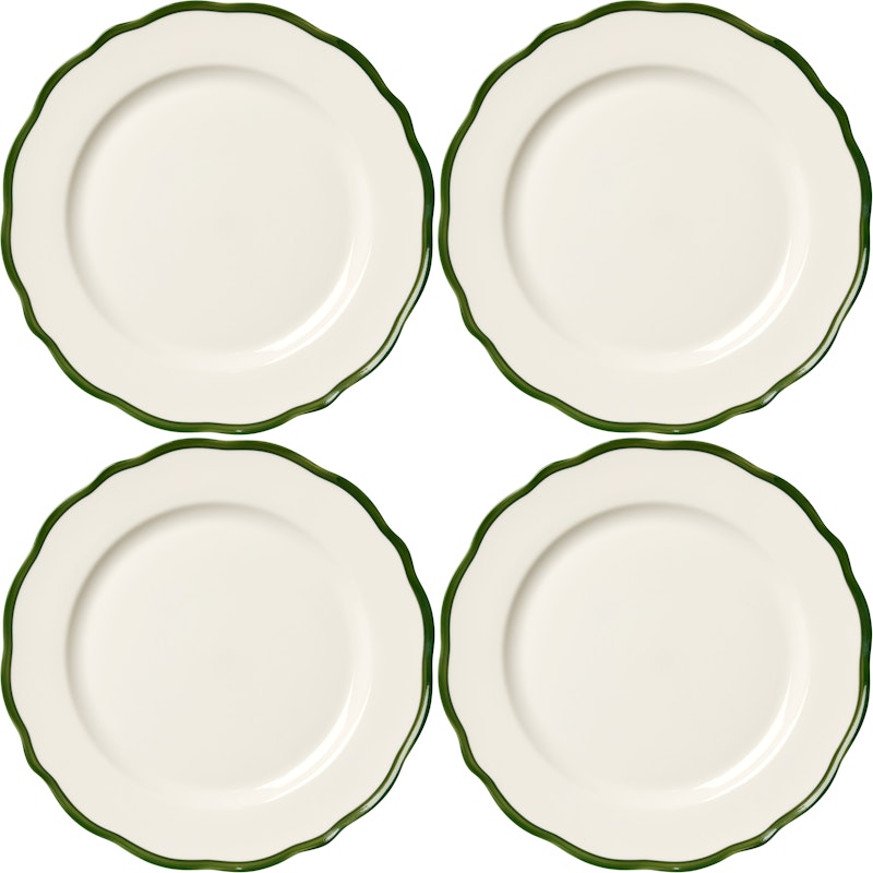 Fleur Tallerken 28 cm 4-pk, Mørkegrønn