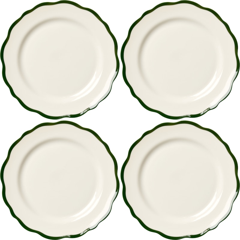 Fleur Sidetallerken 21 cm 4-pk, Mørkegrønn