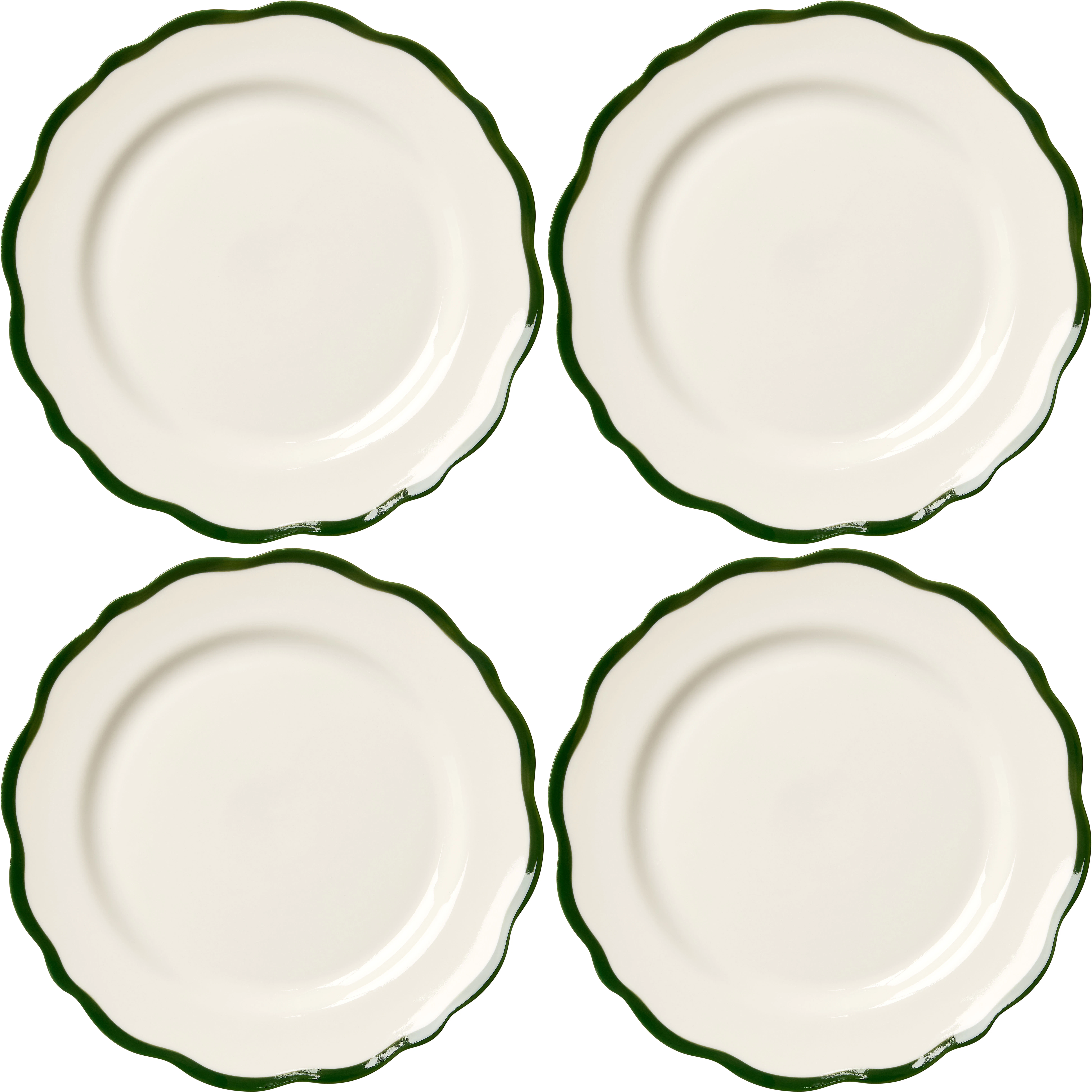 Decotique Fleur Sidetallerken 21 Cm 4-pk M&oslash;rkegr&oslash;nn -  Asjetter Keramikk M&oslash;rk Gr&oslash;nn - 427702X4