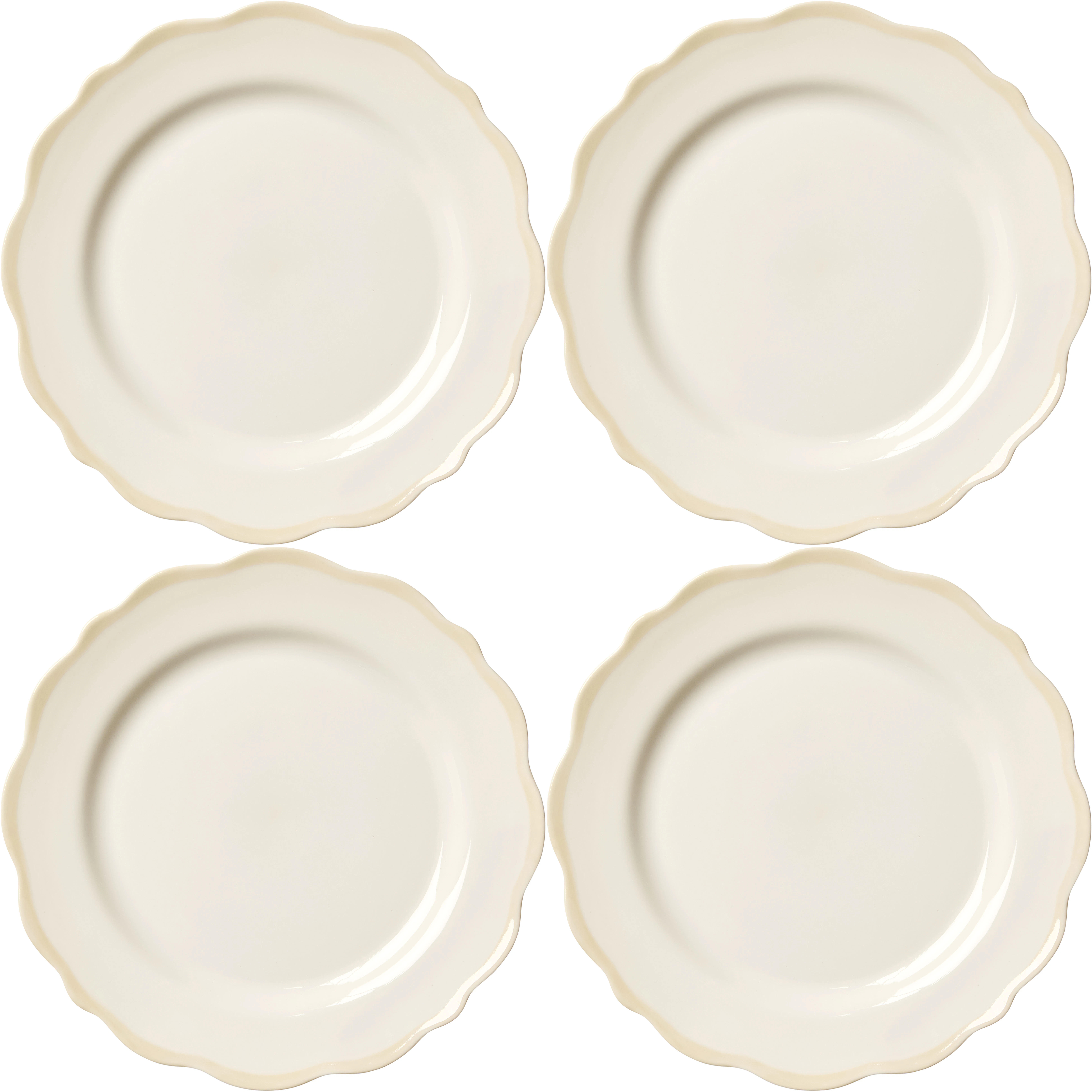 Decotique Fleur Sidetallerken 21 Cm 4-pk  -  Asjetter Keramikk Sand - 427706X4