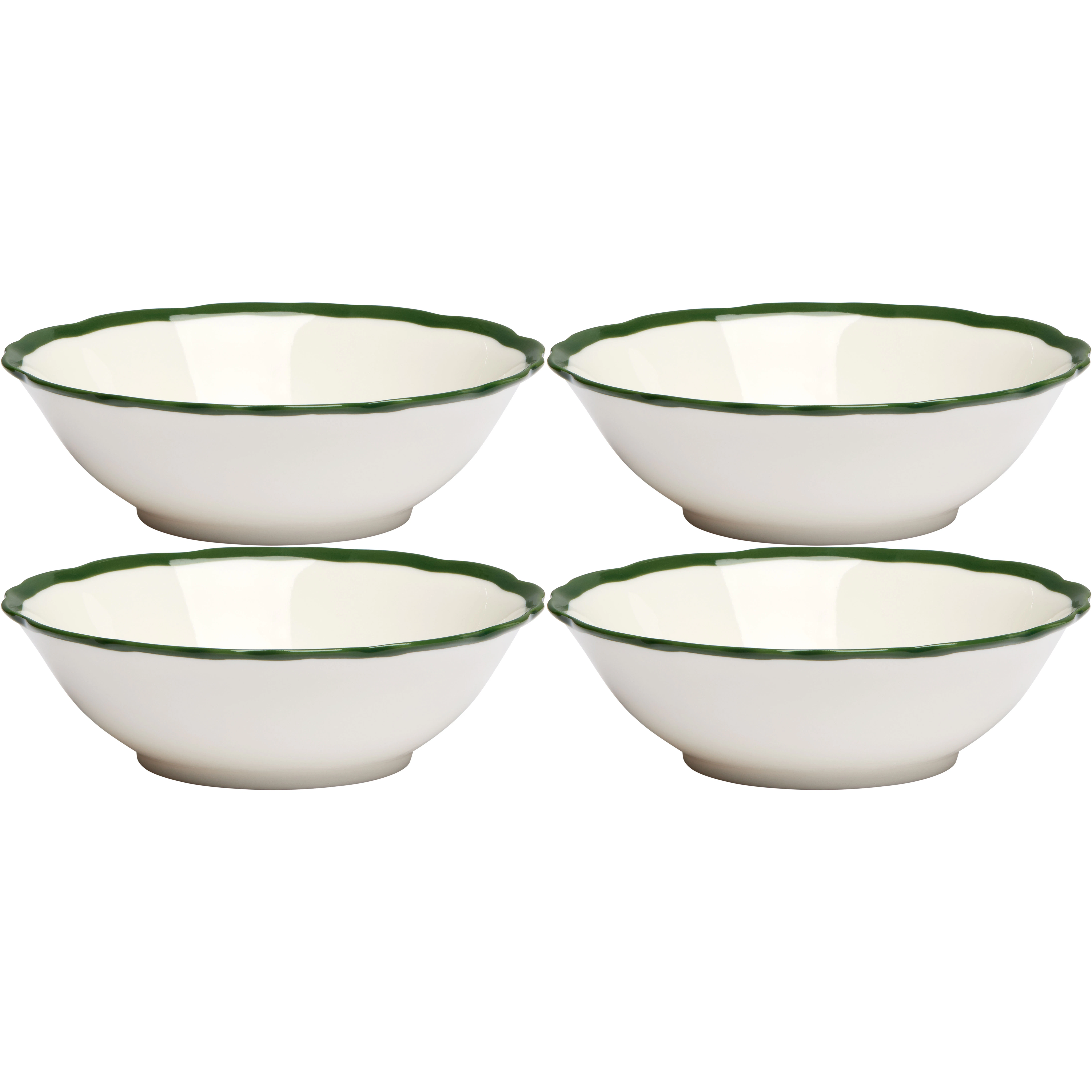Decotique Fleur Sk&aring;l 15 Cm 4-pk M&oslash;rkegr&oslash;nn -  Frokostsk&aring;ler Keramikk M&oslash;rk Gr&oslash;nn - 427700X4